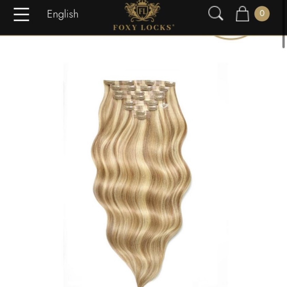 Foxy Locks 22” Clip In Extensions  Latte Blonde